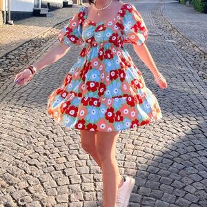 Altard state puffy sleeve dress